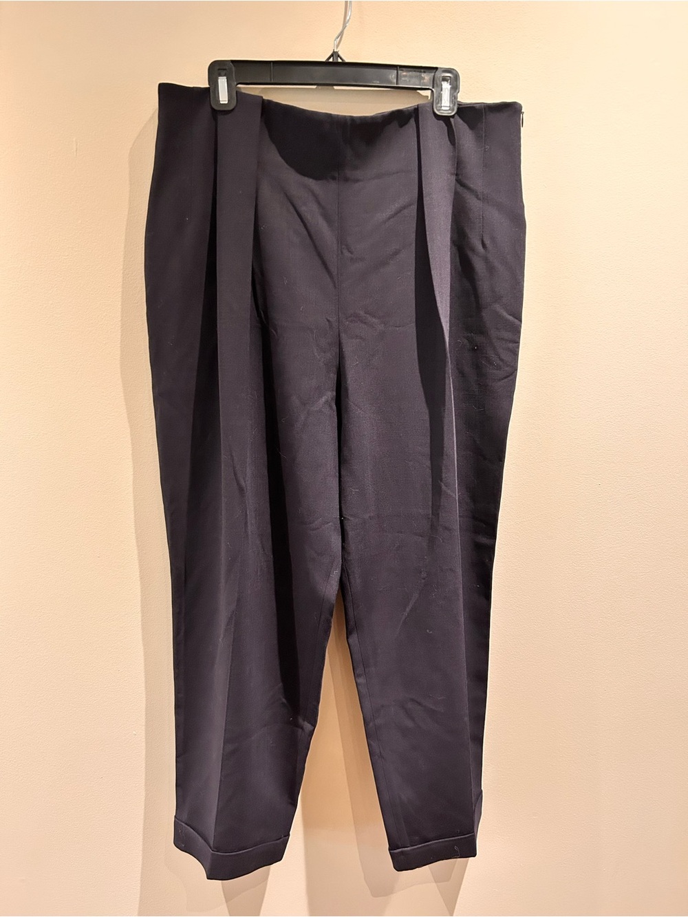 Lafayette 148 New York Navy Pleated Dress Trousers